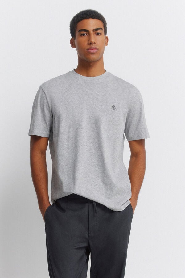 Springfield T-shirt basique en viscose gris