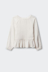 Springfield Kids Dečija naborana bluza Bela