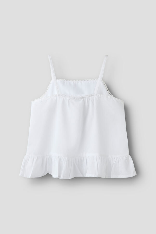 Name It Top de al&ccedil;as com renda branco
