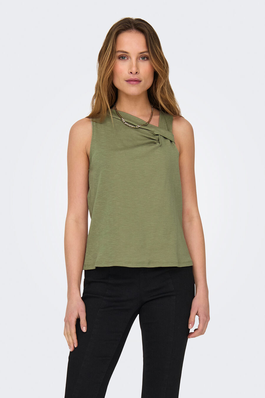 Camiseta sin mangas con drapeado