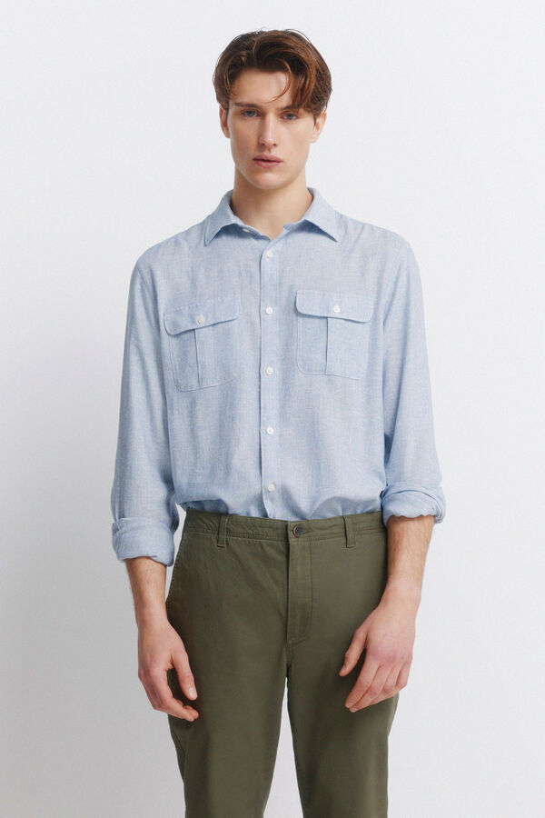 Springfield Pantalon chino coupe skinny imprim&eacute;