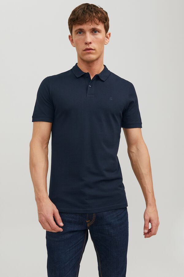 Jack & Jones Polohemd Slim Piqu&eacute; Blau