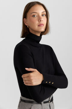 Springfield High neck jumper with button cuffs