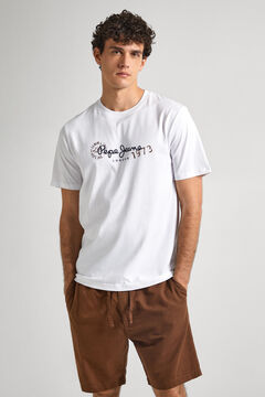 Springfield T-shirt regular fit logo Varsity branco