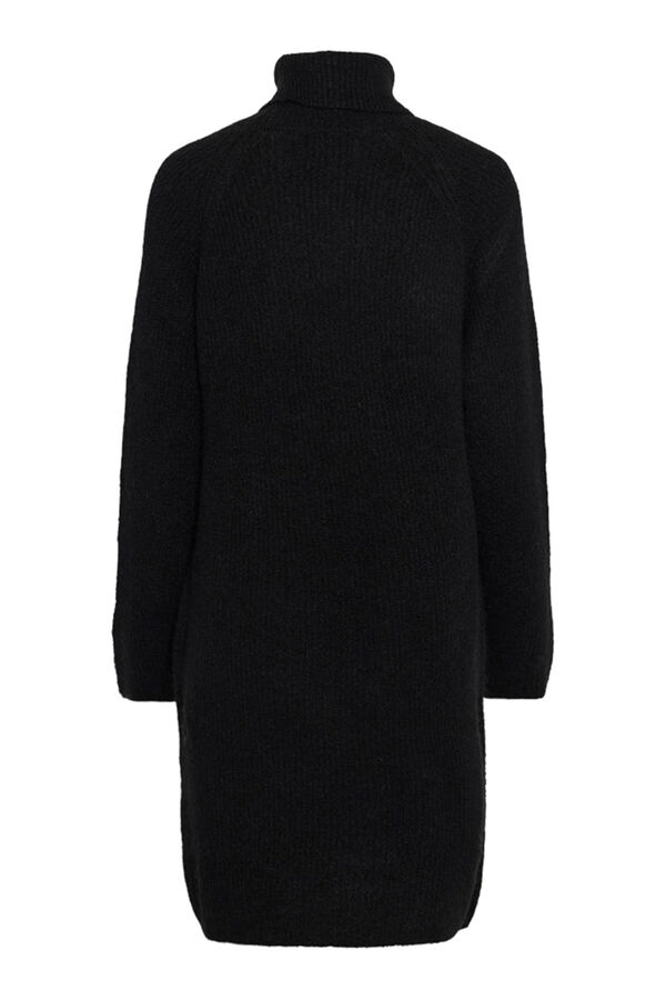 Pieces Vestido punto cuello vuelto negro