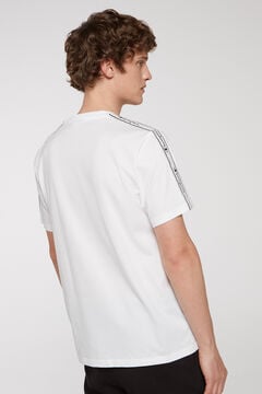 Springfield Short-sleeved T-shirt with sleeve tapes white