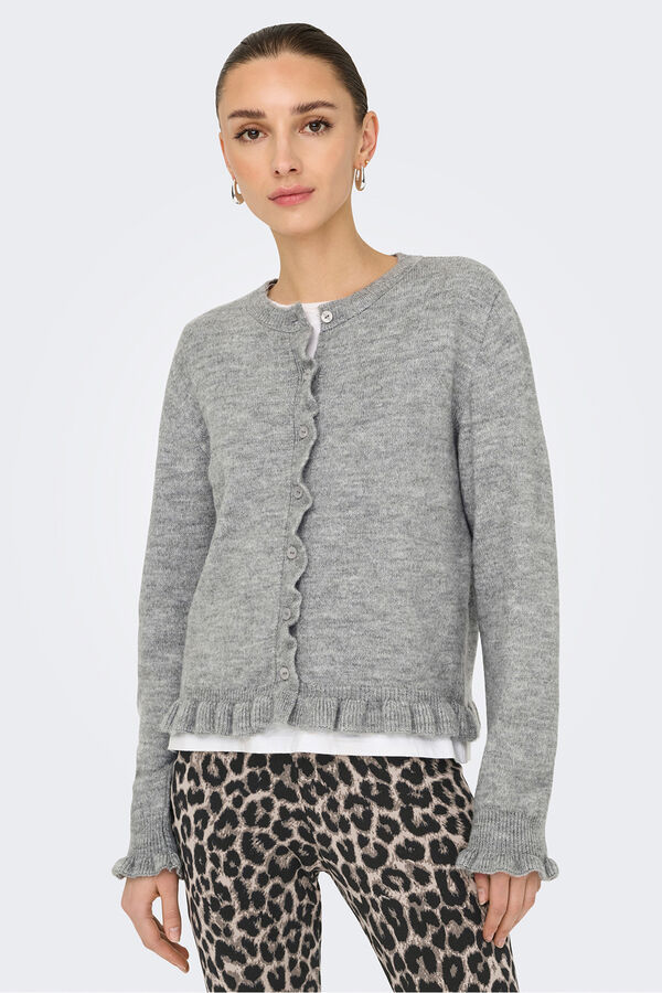 JDY Buttons fastening cardigan grey