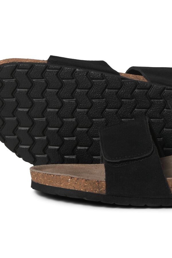 Jack & Jones Veloursleder-Sandalen mit Gummisohle Schwarz