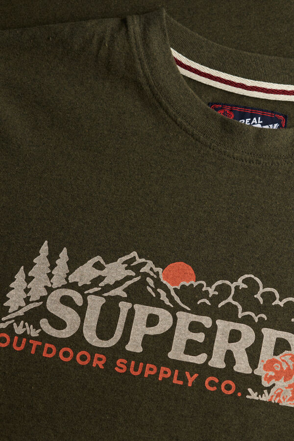 Superdry Outdoor scene relaxed T-shirt Zelena