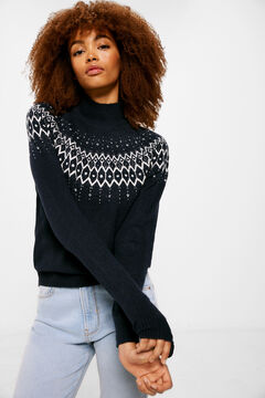 Springfield Jersey Cenefas Jacquard Fantas&iacute;a azul