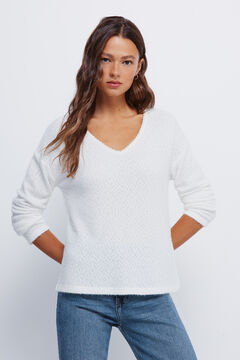 Springfield Pull en chenille avec d&eacute;collet&eacute; en dentelle