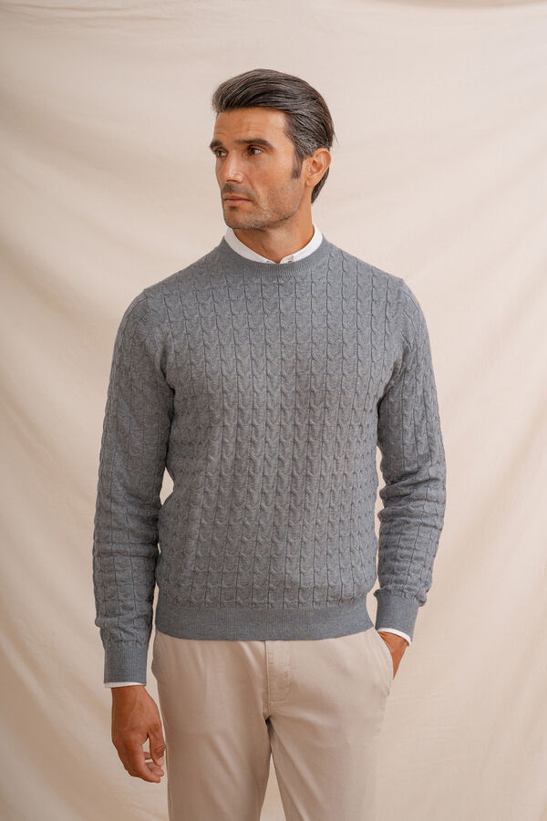 Celopman Jersey Nudos Cuello Caja azul