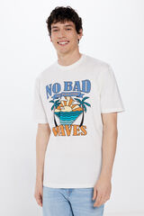 Springfield Camiseta no bad waves marfil