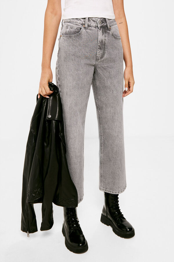Springfield Sustainable wash culotte jeans grey