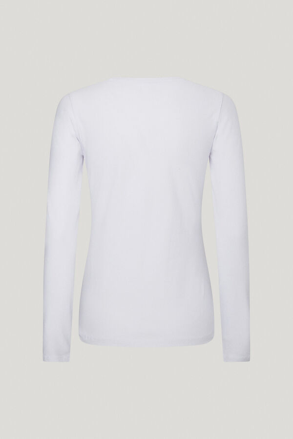 Pepe Jeans Basic long sleeve T-shirt with front logo white