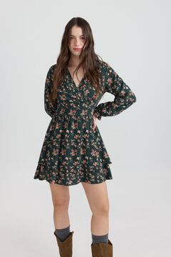 Springfield Printed ruffle short dress