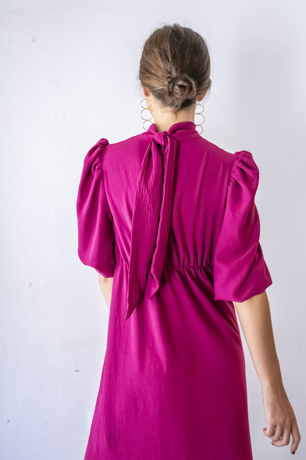 Cul Sac Vestido midi frunces burdeos
