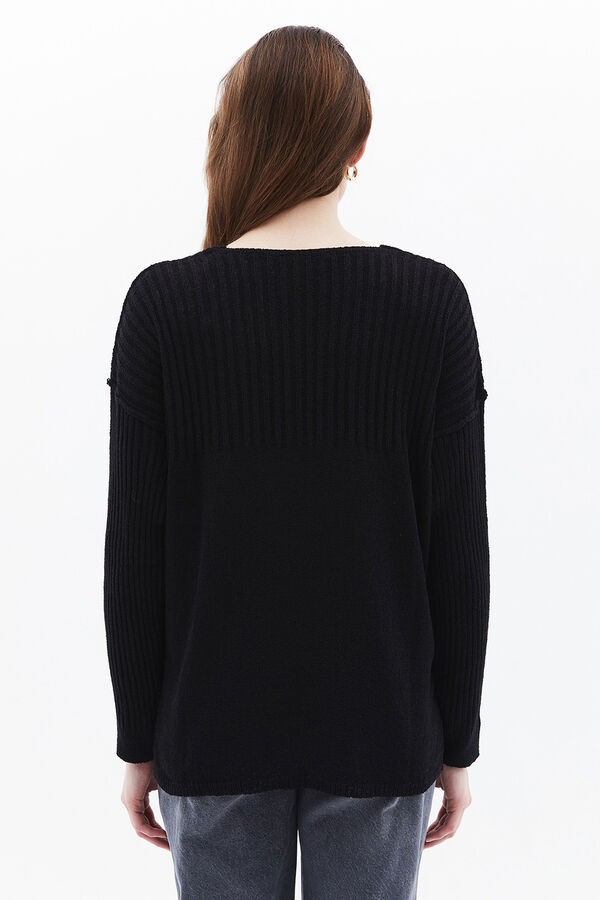 Oxxo Jersey de cuello pico negro