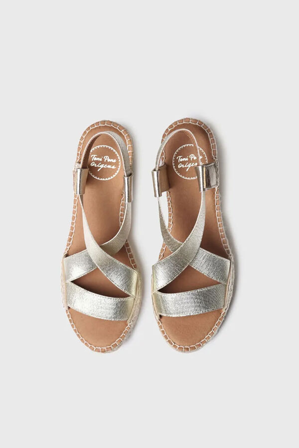 Toni Pons Sandalia de cu&ntilde;a metalizada con tiras&nbsp;elasticas amarillo