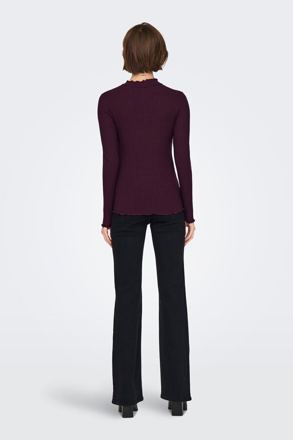 JDY Ribbed long sleeve T-shirt pink
