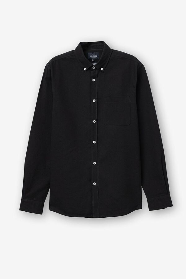 Springfield Regular fit Oxford shirt black