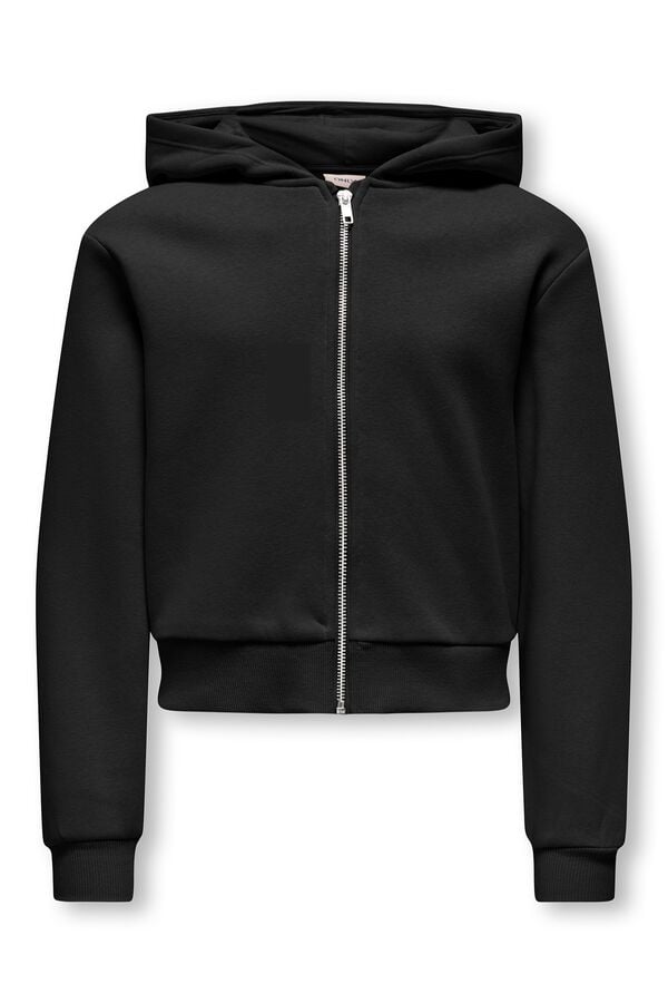 Only Girls Sudadera con capucha y cremallera negro