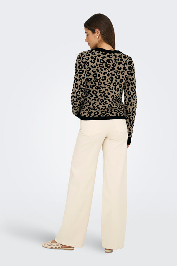 Only C&aacute;rdigan animal print negro