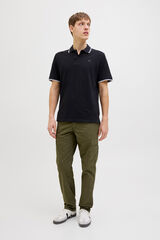 JJ REBEL Piqu&eacute; knit regular fit polo shirt noir