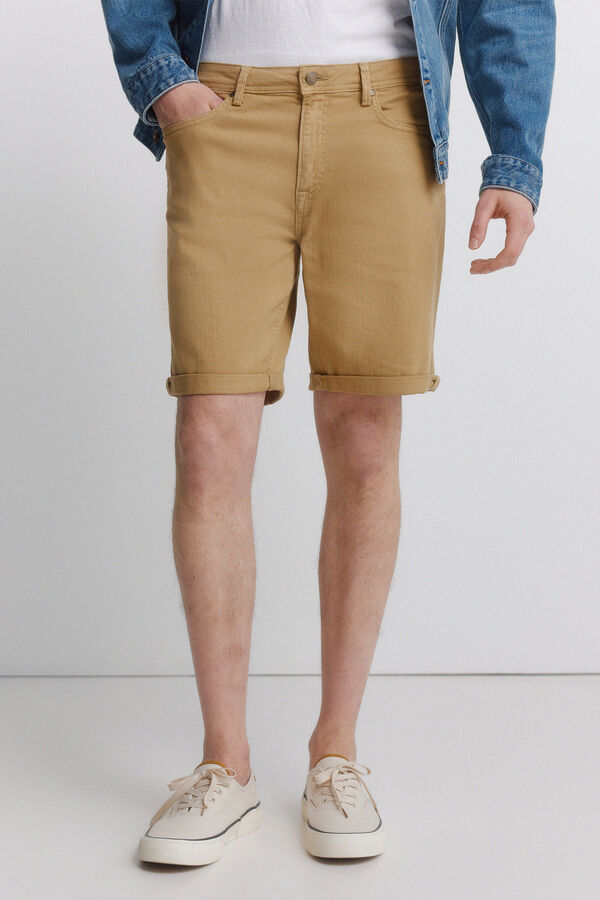 Springfield Washed 5-pocket slim fit Bermuda shorts brown
