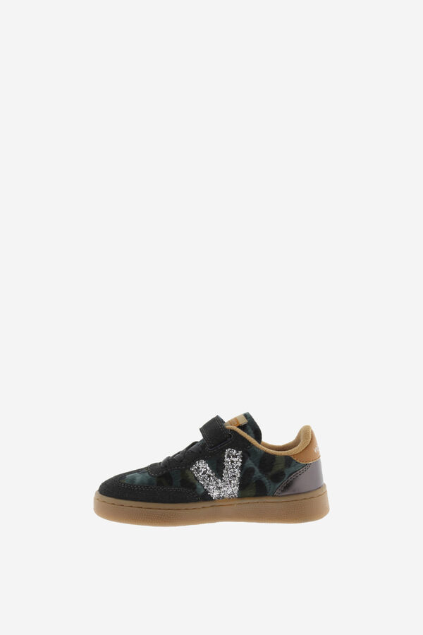 Victoria Animal print glitter sneakers green