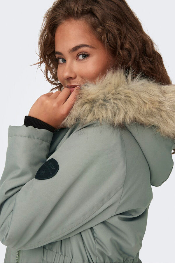 Only Parka with fur hood grey