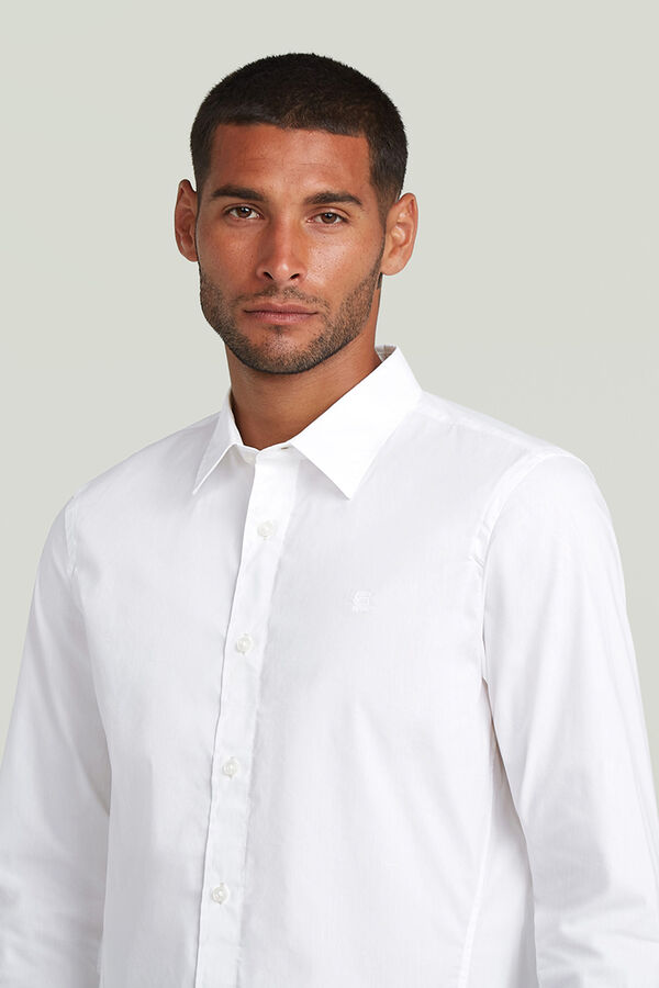 G-STAR Camisa de manga comprida e corte ajustado branco