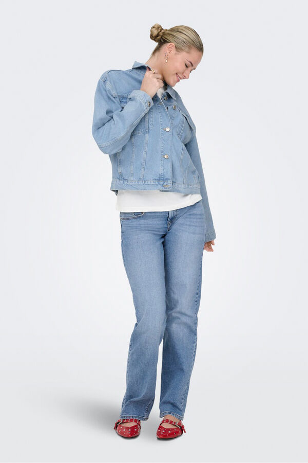 Only Chaqueta vaquera bolsillos delanteros azul