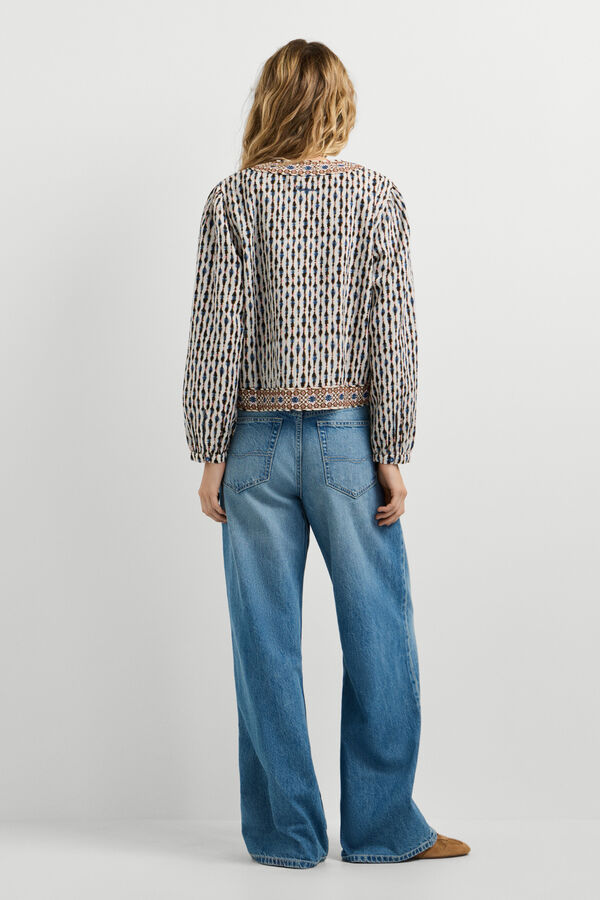 Pepe Jeans Embroidered combined jacket beige
