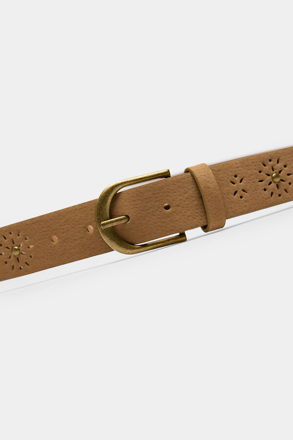 Springfield Studded cutwork belt camel