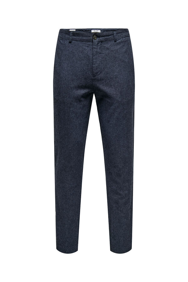 Only & Sons Linen tailored trousers blue