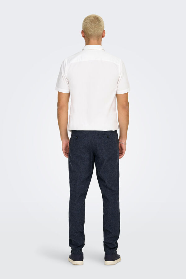 Only & Sons Linen tailored trousers blue
