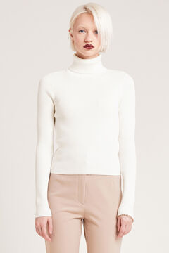 Springfield Ribbed roll-neck sweater white