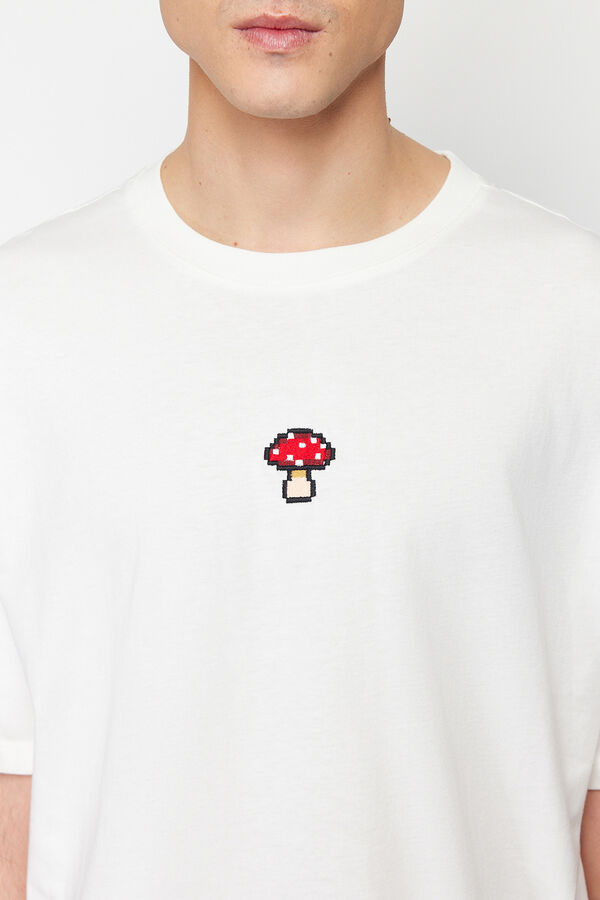 Trendyol Camiseta oversize manga corta marfil