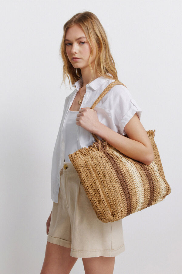 Springfield Mala tote bag &agrave;s riscas cru