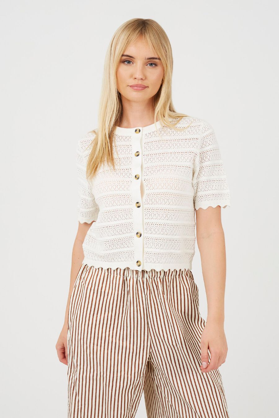 Cárdigan manga corta