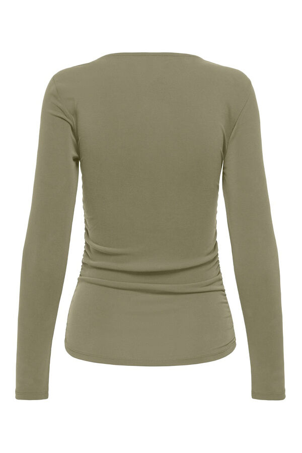 Only Lang&auml;rmelig , gerafftes Top mit Print