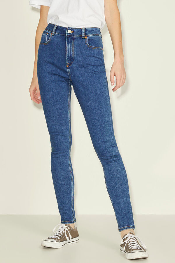 Springfield Skinny high rise jeans plava