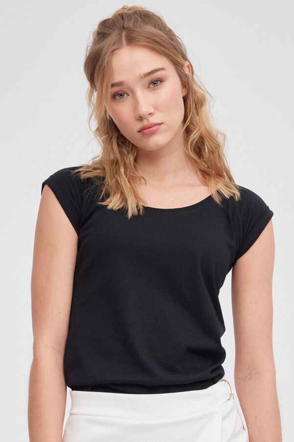 Inside Round neck T-shirt black