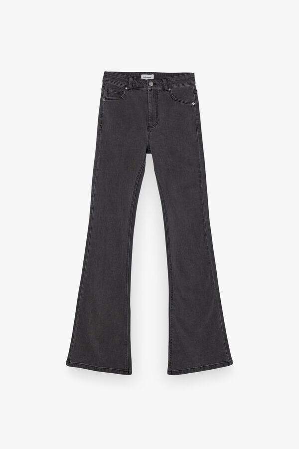 Balmohk Jeans flare tiro alto gris