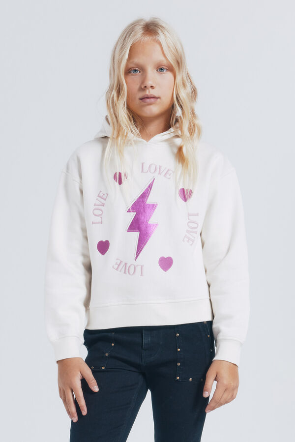 Springfield Kids Sudadera rayo niña. blanco