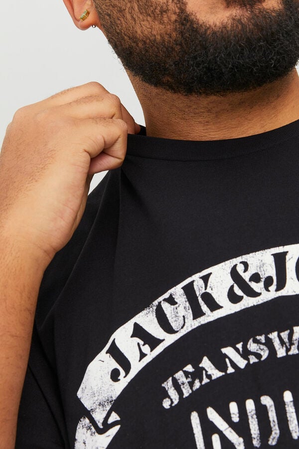Springfield Camiseta manga corta slim algodón sostenible PLUS negro