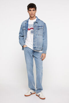 Springfield Jeans Straight mittlere Waschung Himmelblau