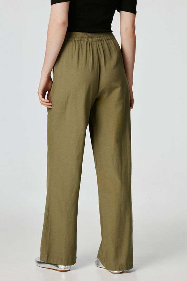 Springfield Cotton and linen trousers zelena