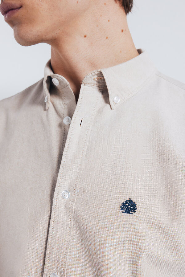 Springfield Camisa oxford beige